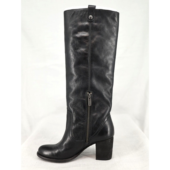Vince Camuto Boots Womens 5.5 Black Leather Knee High Block Heel Riding - Picture 5 of 14